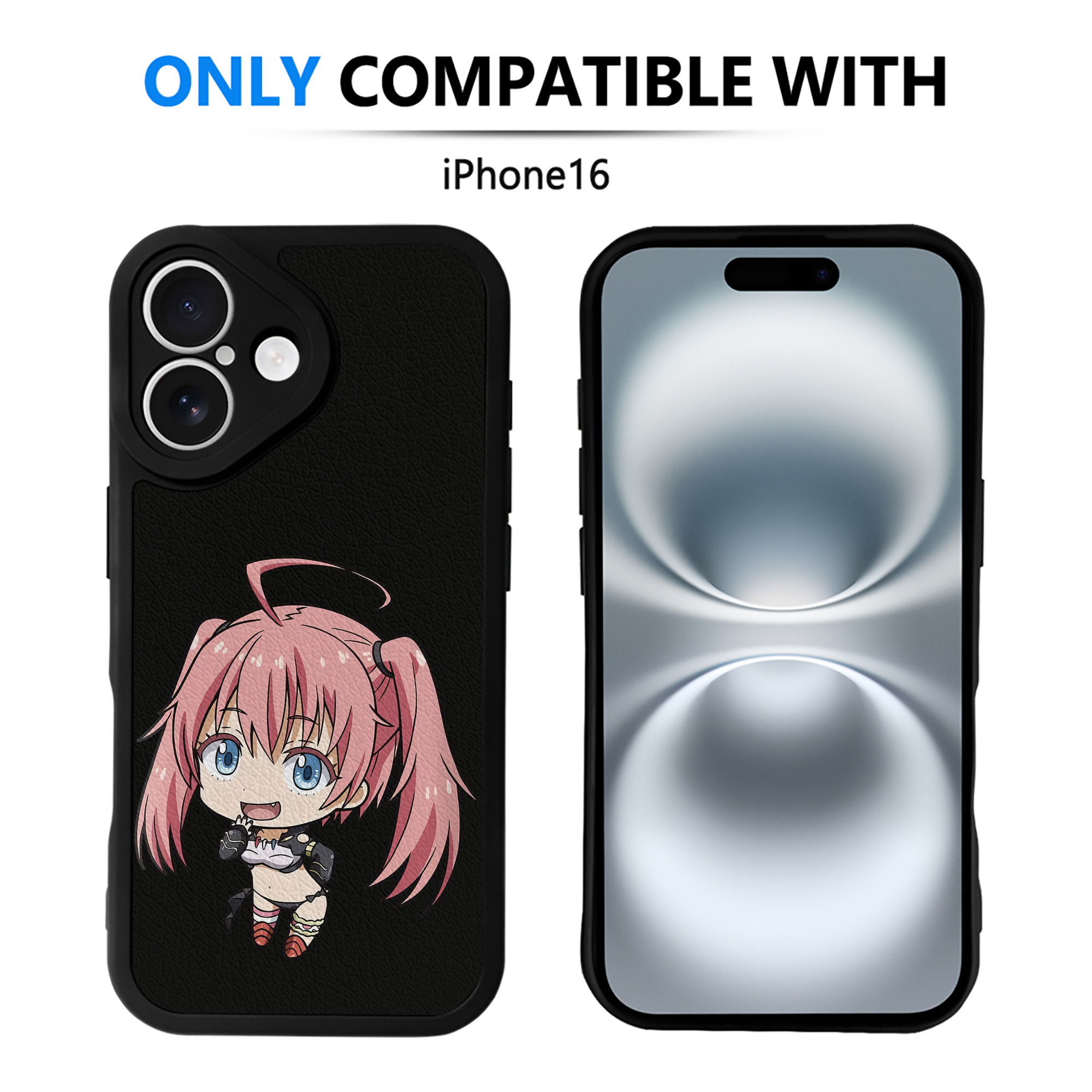 （画像用） 転スラ Regarding Reincarnated to Slime 【iPhone 16シリーズ対応】シリコンスマホケース（レザー調） 材質：シリコン